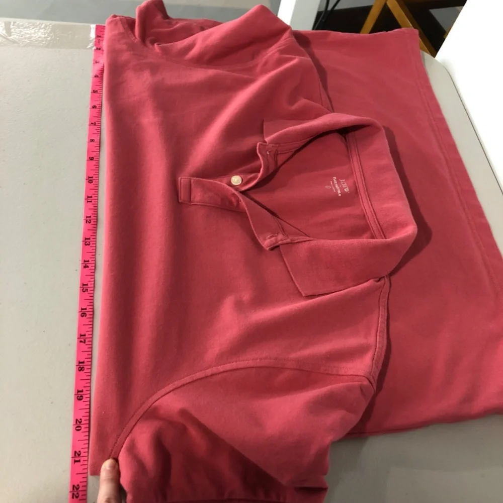 J Crew Mens Flex Pique Polo Shirt Size Large Pink‎ Short Sleeve